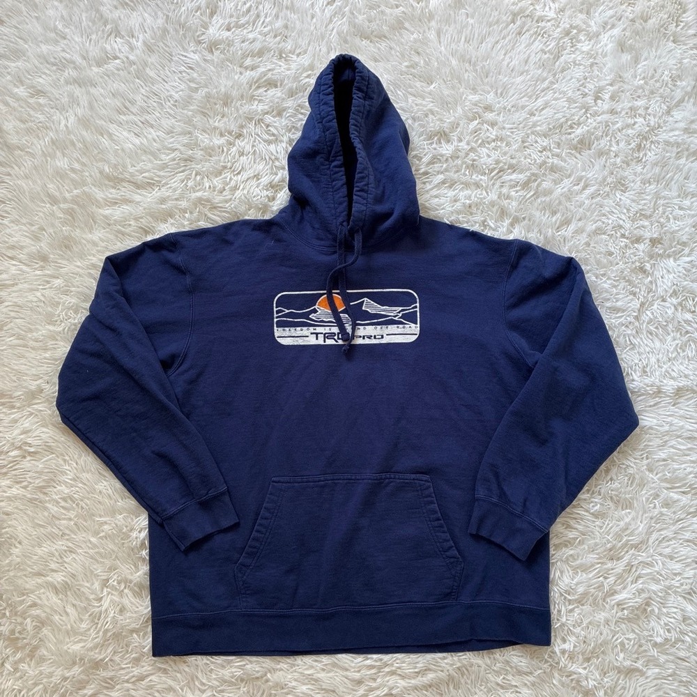 Port Company Mens TRD Toyota Pro Hoodie Navy Blue Off Road Graphic Size XL